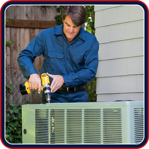 someone working on an AC unit